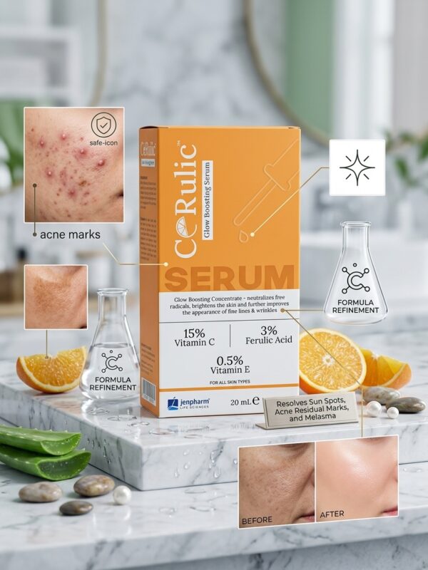 Jenpharm CeRulic Glow Boosting Serum – 15% Vitamin C, 3% Ferulic Acid & 0.