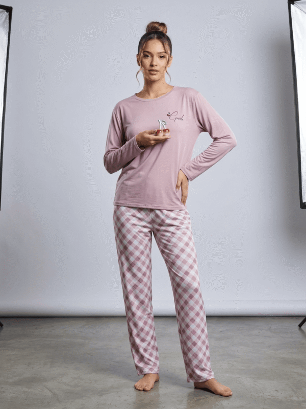 Cherry Graphic Long-Sleeve Loungewear & Pyjama Set