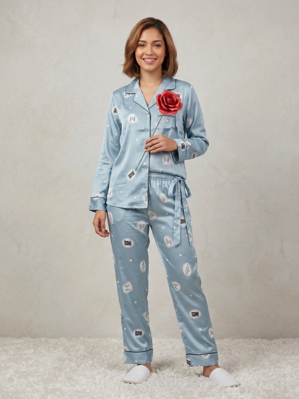 Silk Satin Pinstripe Pajama Set