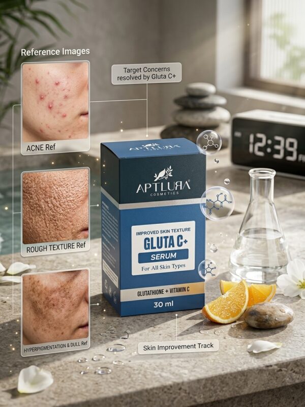 APTLURA Gluta C+ Serum – Glutathione + Vitamin C for Texture & Brightening (30 ml)