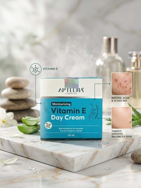 APTLURA Moisturising Vitamin E Day Cream – Barrier Protection & Scar Healing Moisturizer (50 ml)