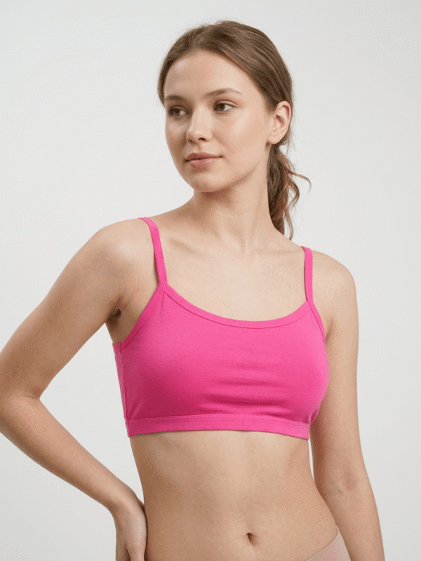 Teen's Bright Pink Spaghetti Strap Crop Top