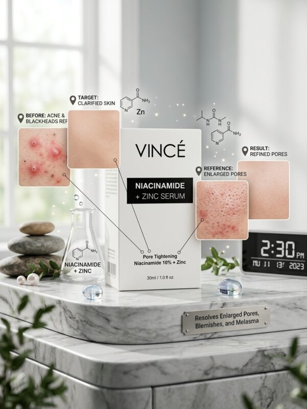 VINCÉ Niacinamide 10% + Zinc Serum – Pore Tightening & Blemish Clarifying Serum (30ml / 1.