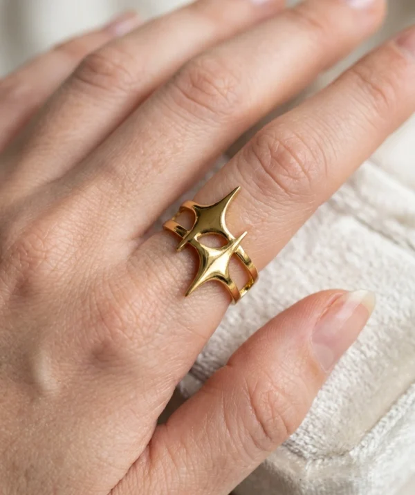 Celestial Twin Starburst Ring