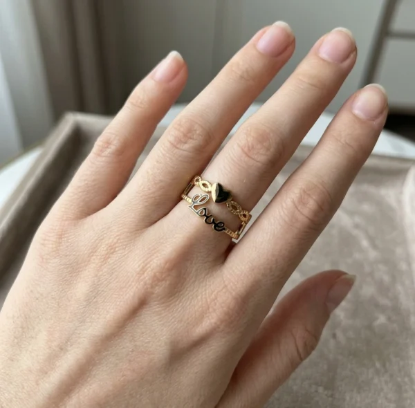 Gold Stainless Steel Stacked Ring