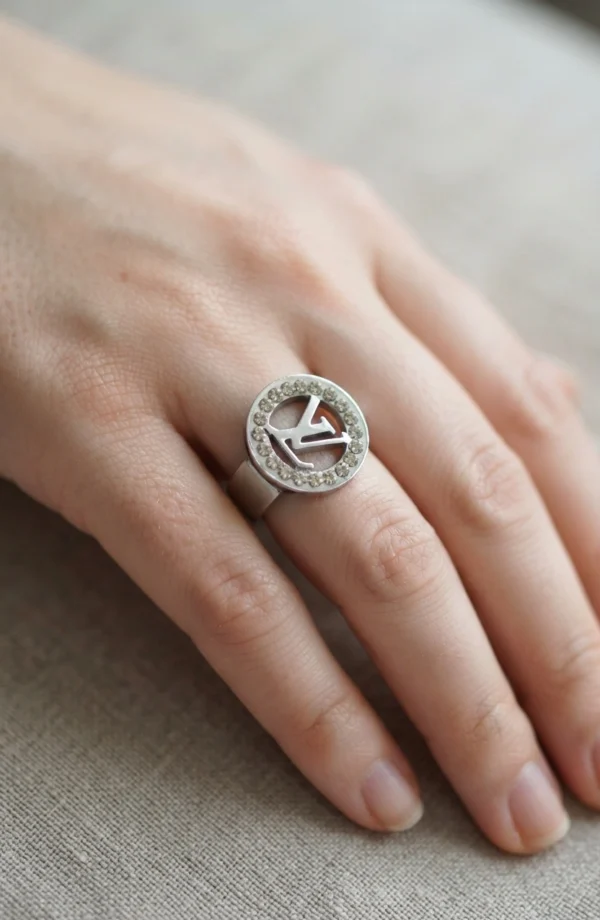 Product Title: Silver Monogram Medallion Ring