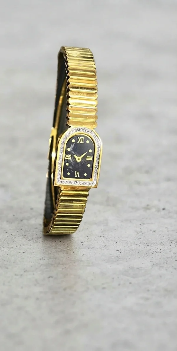 Gold-Tone Arch Watch-Style Bangle Bracelet