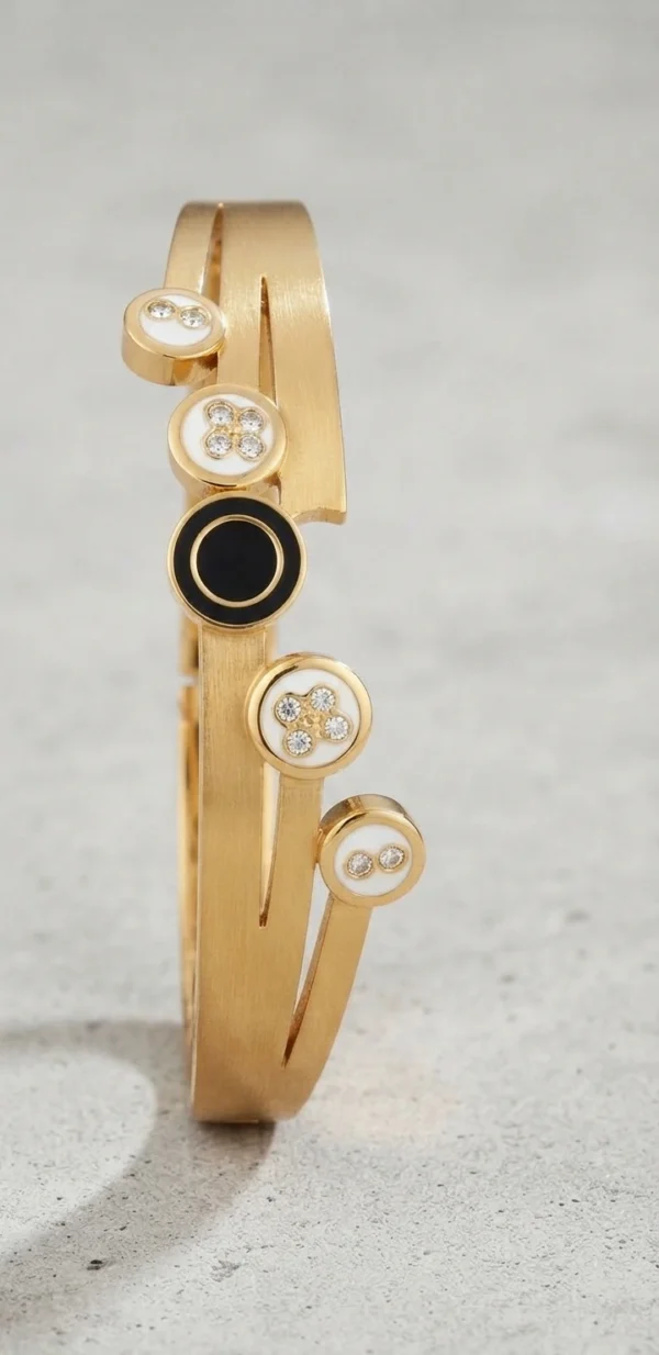 Gold-Tone Multi-Accented Circular Bangle Bracelet