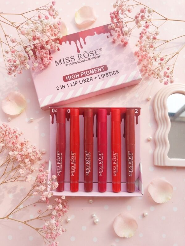 Miss Rose High Pigment 2-in-1 Lip Liner + Lipstick Set