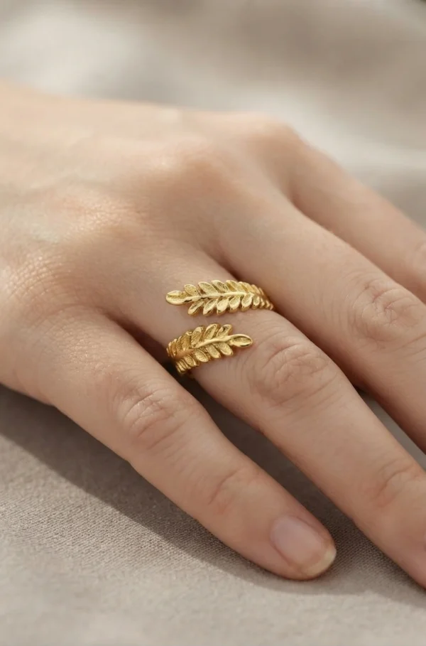Textured Botanical Stainless Steel Bypass Band