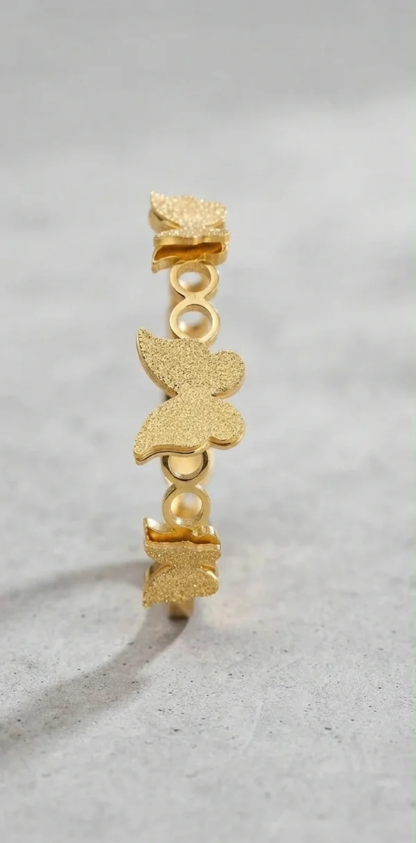 Gold-Tone Glitter Butterfly Bangle Bracelet