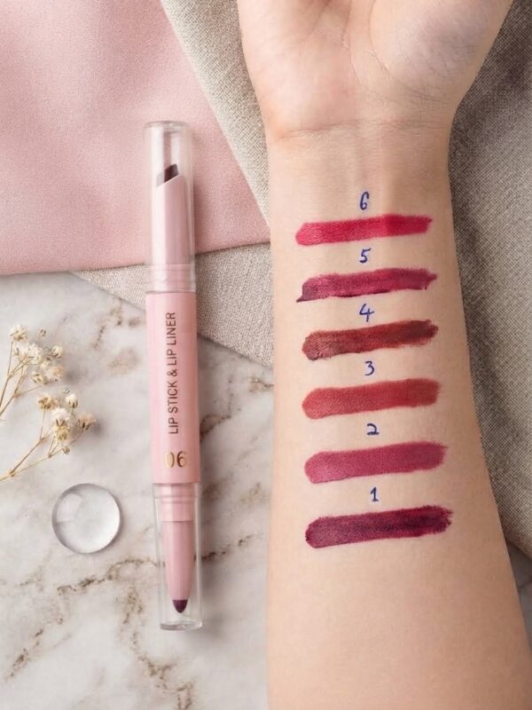 Olibolla 2-in-1 Double-Ended Lipstick & Lip Liner Set (6 Shades) 💄